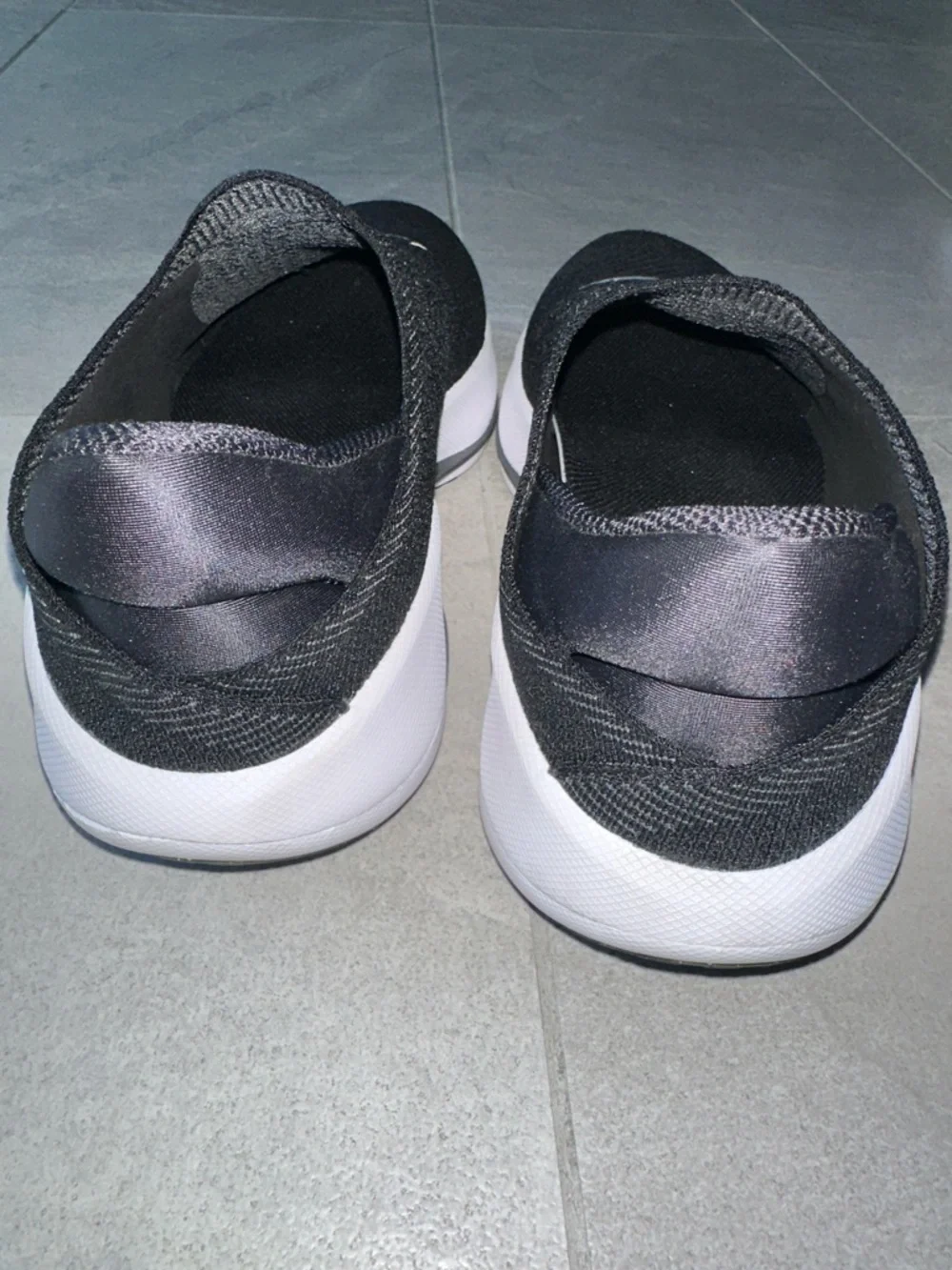 Nike Black Knit Slip-On Sneakers with White Swoosh